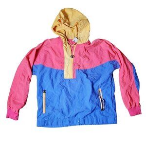 Nike Cross Training Windbreaker Hooded Pullover Jacket Womens Tri-Color Size M-L